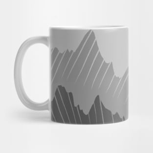 Monochromatic Grey Mountain Range in a Circle Mug